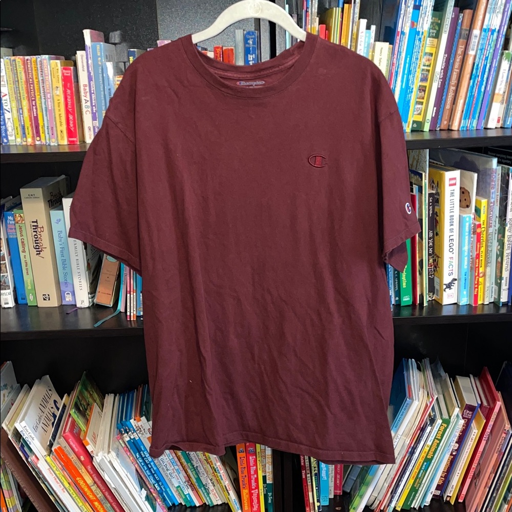 Champion Men's Burgundy Short Sleeve Tee